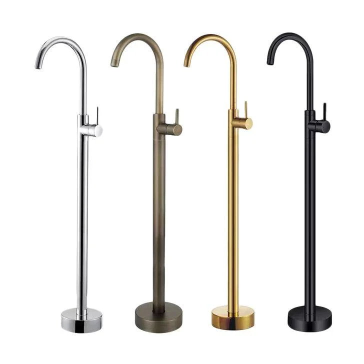 Traditional Floor Mounted Metal Freestanding Tub Filler Single Handle Freestanding Tap -Bathlova