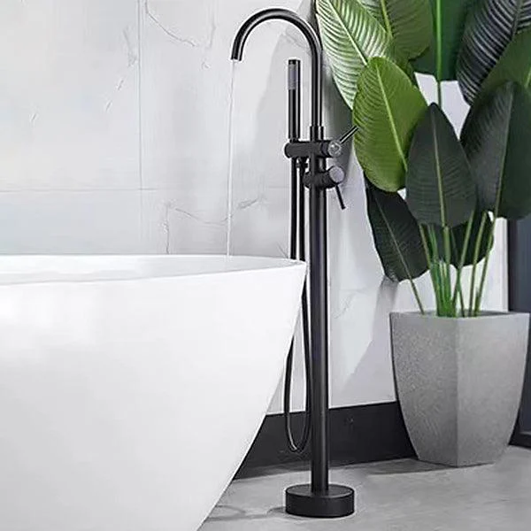 Traditional Floor Mounted Metal Freestanding Tub Filler Single Handle Freestanding Tap -Bathlova