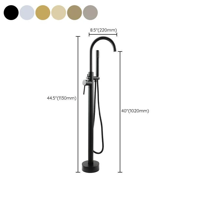 Traditional Floor Mounted Metal Freestanding Tub Filler Single Handle Freestanding Tap -Bathlova