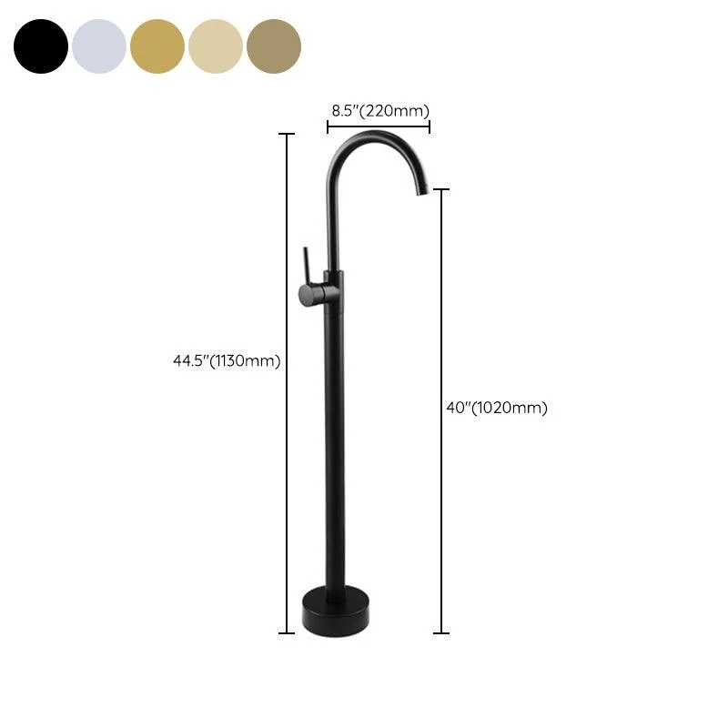 Traditional Floor Mounted Metal Freestanding Tub Filler Single Handle Freestanding Tap -Bathlova