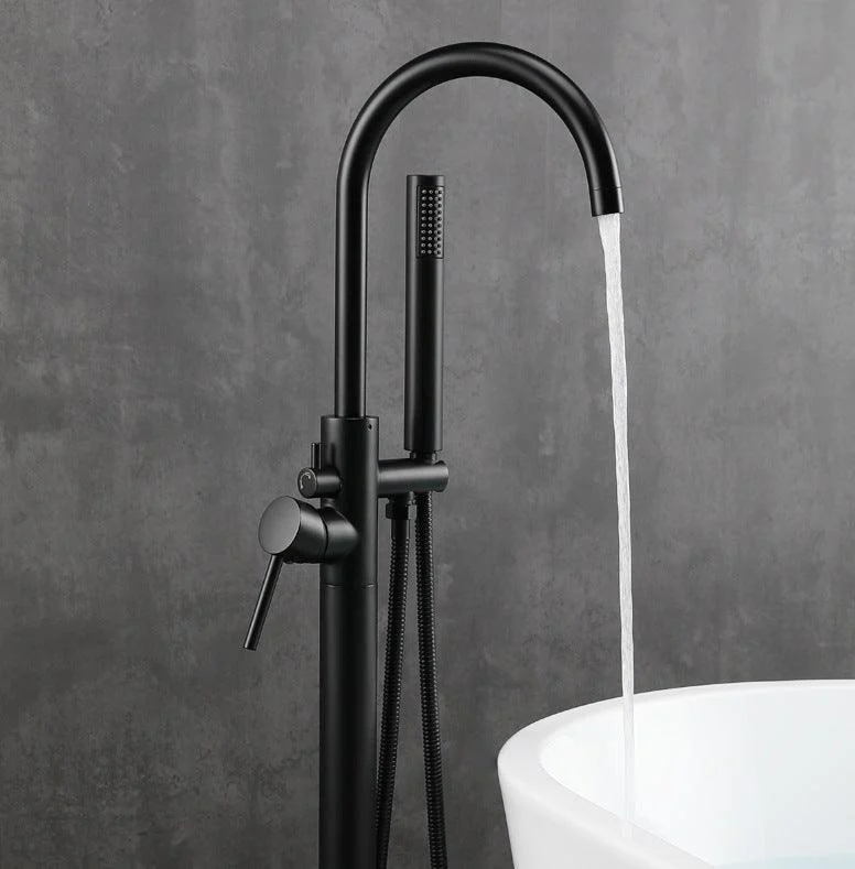 Traditional Floor Mounted Metal Freestanding Tub Filler Single Handle Freestanding Tap -Bathlova