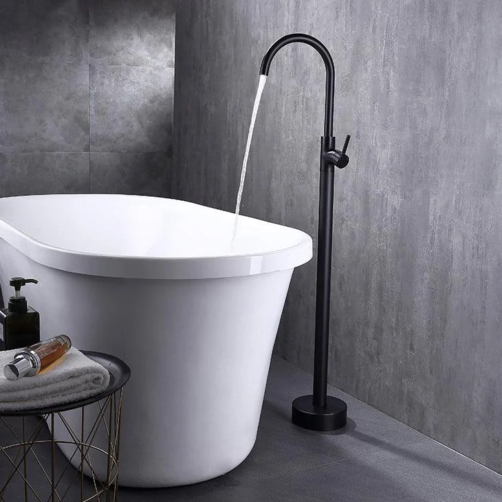 Traditional Floor Mounted Metal Freestanding Tub Filler Single Handle Freestanding Tap -Bathlova