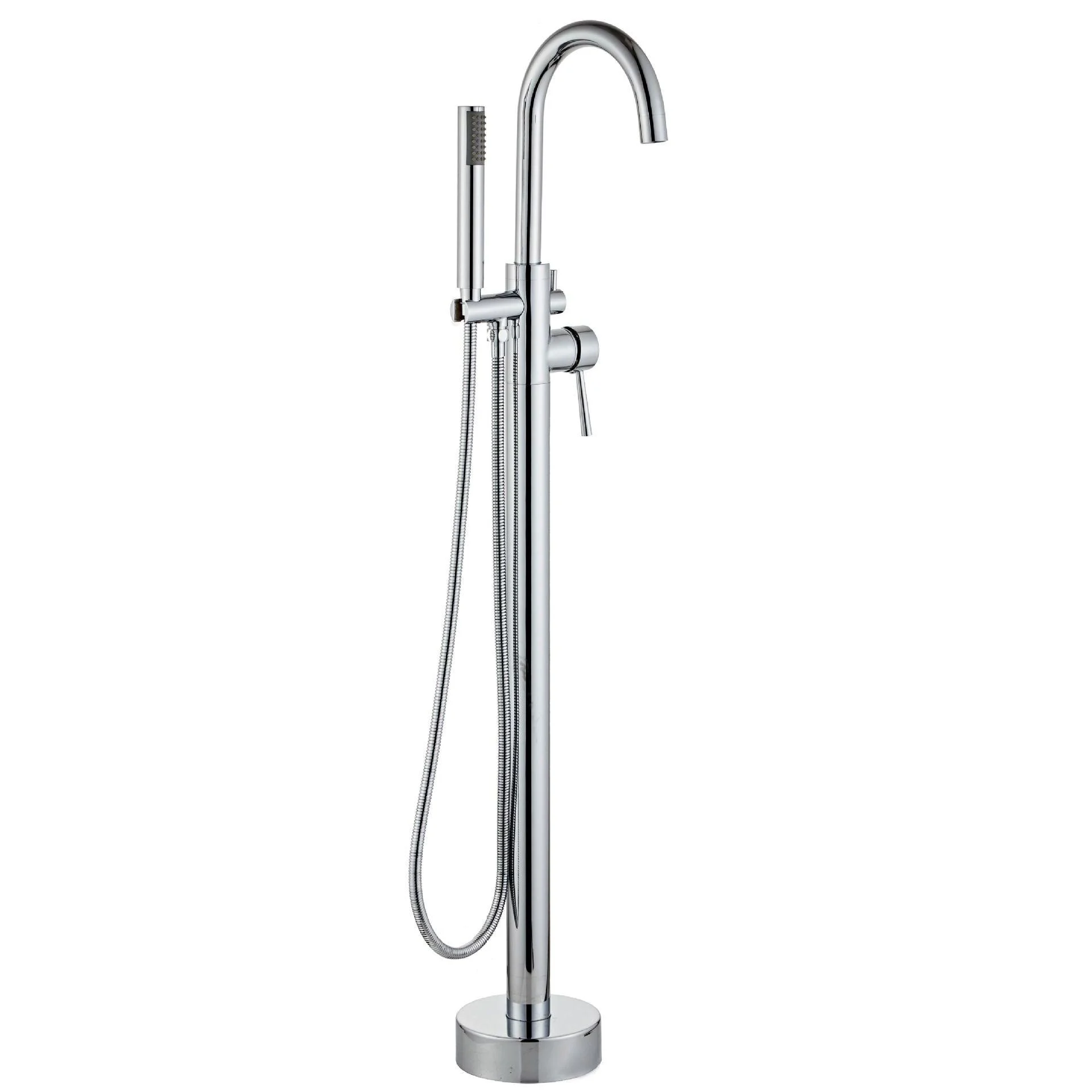 Traditional Floor Mounted Metal Freestanding Tub Filler Single Handle Freestanding Tap -Bathlova