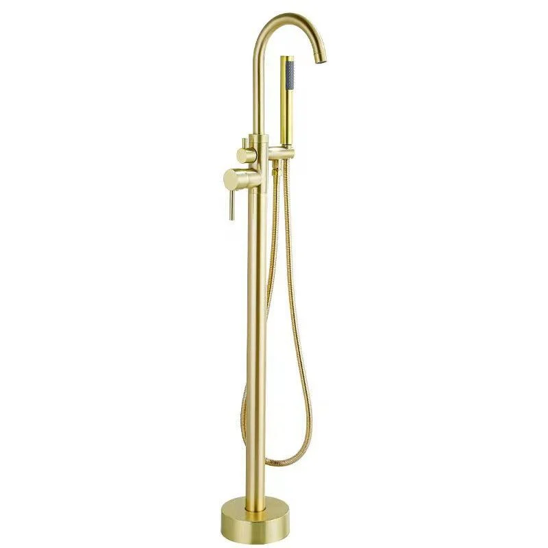 Traditional Floor Mounted Metal Freestanding Tub Filler Single Handle Freestanding Tap -Bathlova