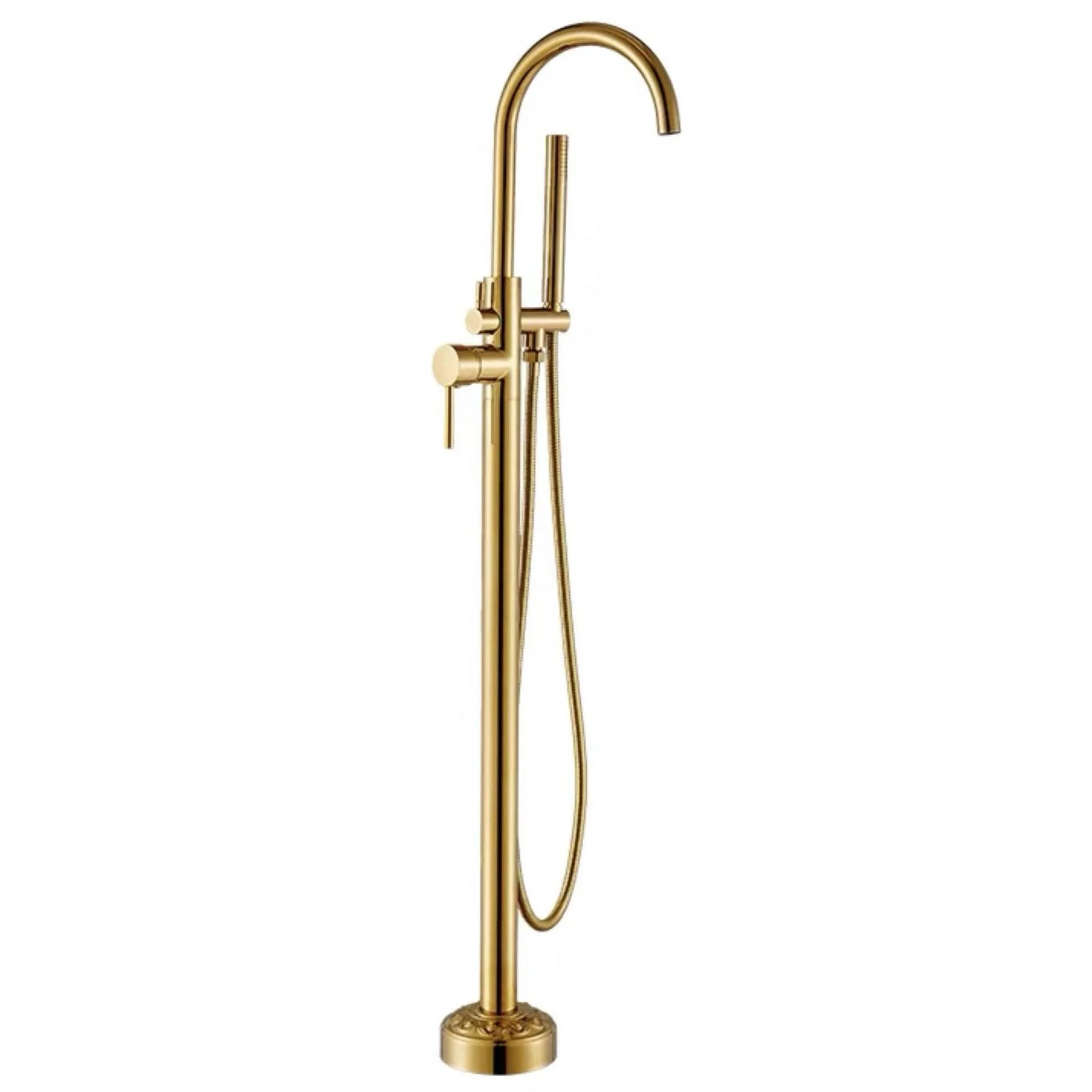 Traditional Floor Mounted Metal Freestanding Tub Filler Single Handle Freestanding Tap -Bathlova