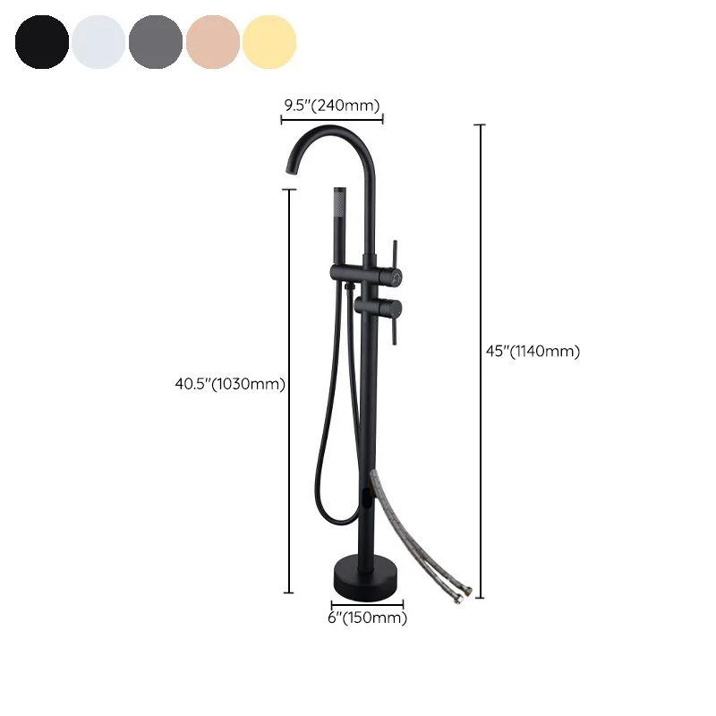 Traditional Floor Mounted Metal Freestanding Tub Filler Swivel Freestanding Tap -Bathlova