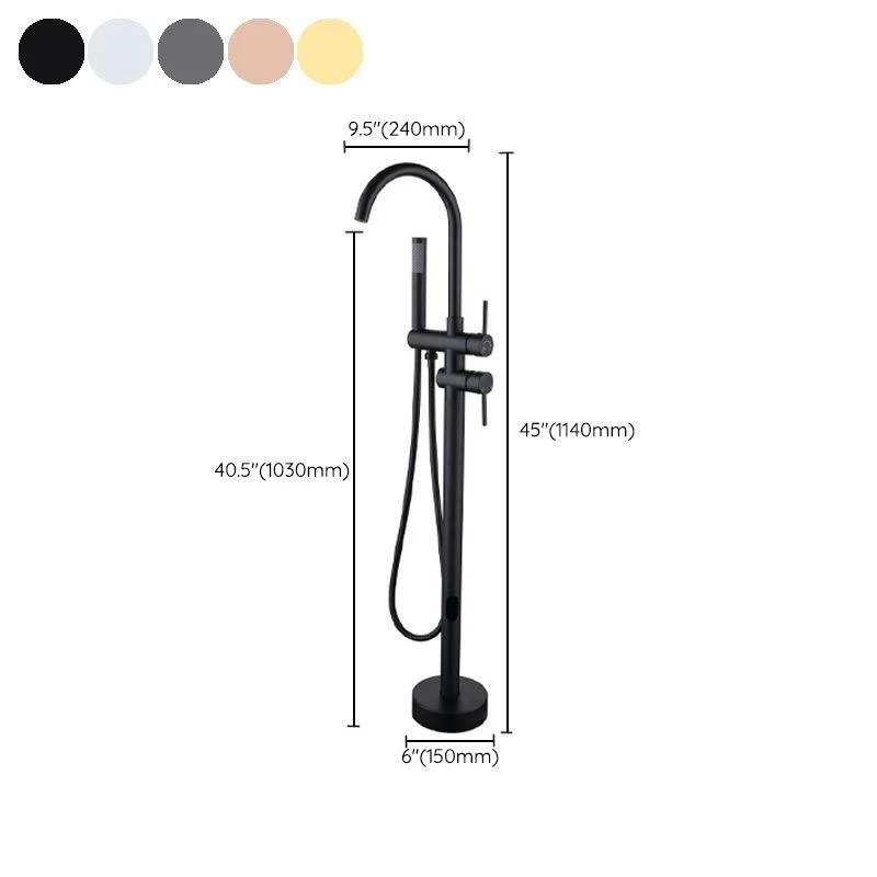 Traditional Floor Mounted Metal Freestanding Tub Filler Swivel Freestanding Tap -Bathlova