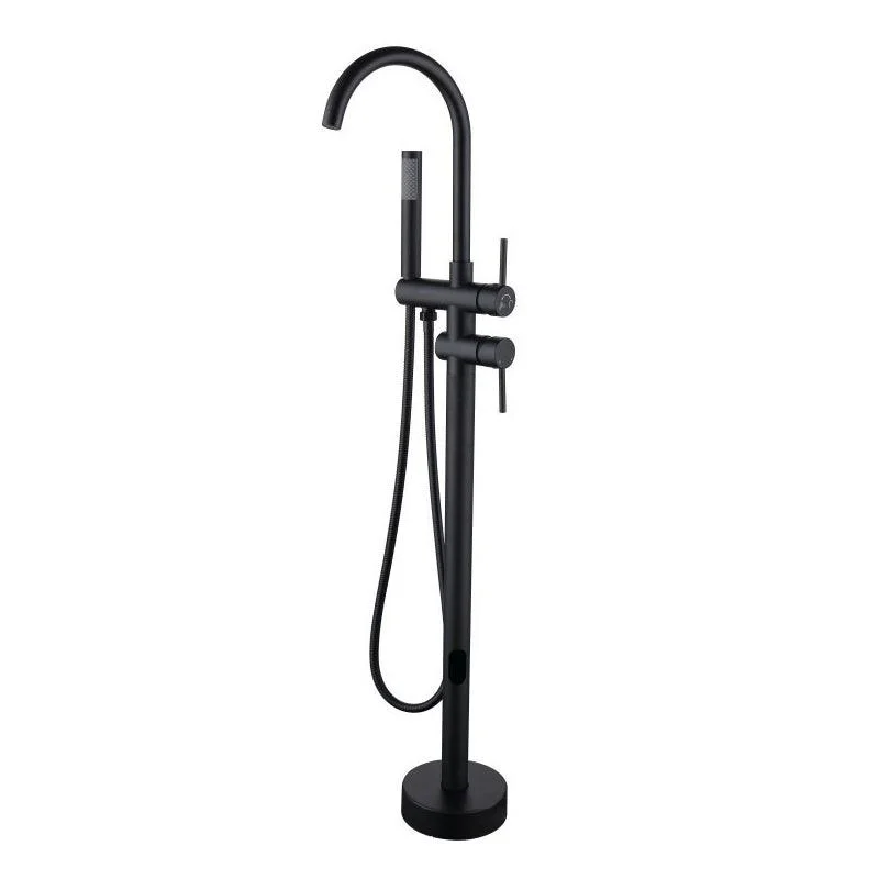 Traditional Floor Mounted Metal Freestanding Tub Filler Swivel Freestanding Tap -Bathlova