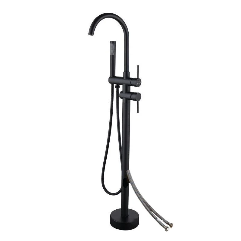 Traditional Floor Mounted Metal Freestanding Tub Filler Swivel Freestanding Tap -Bathlova