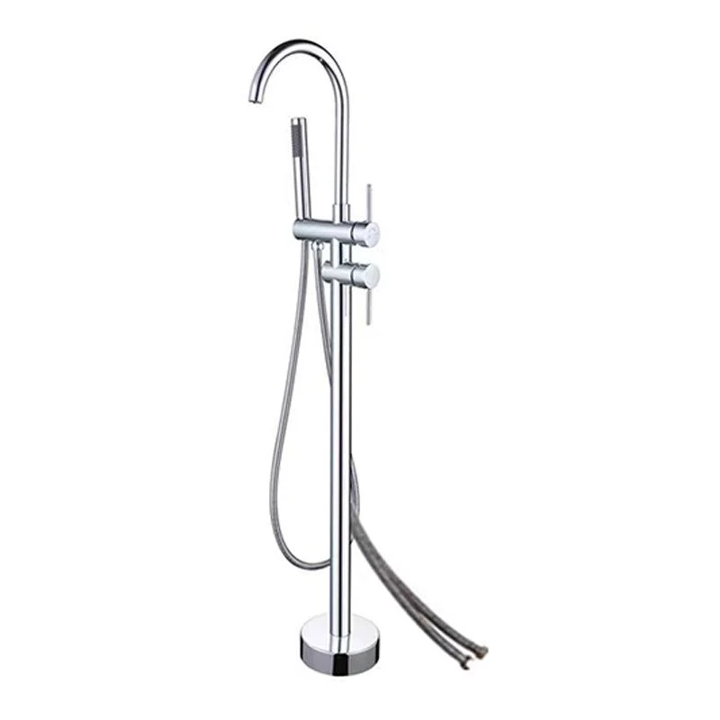 Traditional Floor Mounted Metal Freestanding Tub Filler Swivel Freestanding Tap -Bathlova