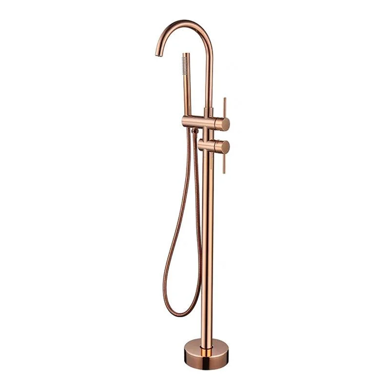 Traditional Floor Mounted Metal Freestanding Tub Filler Swivel Freestanding Tap -Bathlova