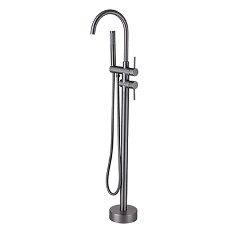 Traditional Floor Mounted Metal Freestanding Tub Filler Swivel Freestanding Tap -Bathlova