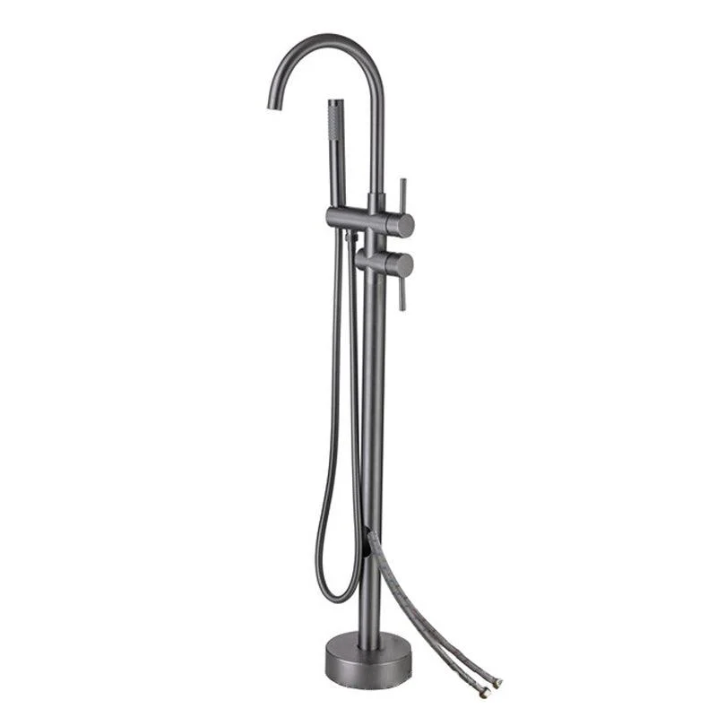 Traditional Floor Mounted Metal Freestanding Tub Filler Swivel Freestanding Tap -Bathlova