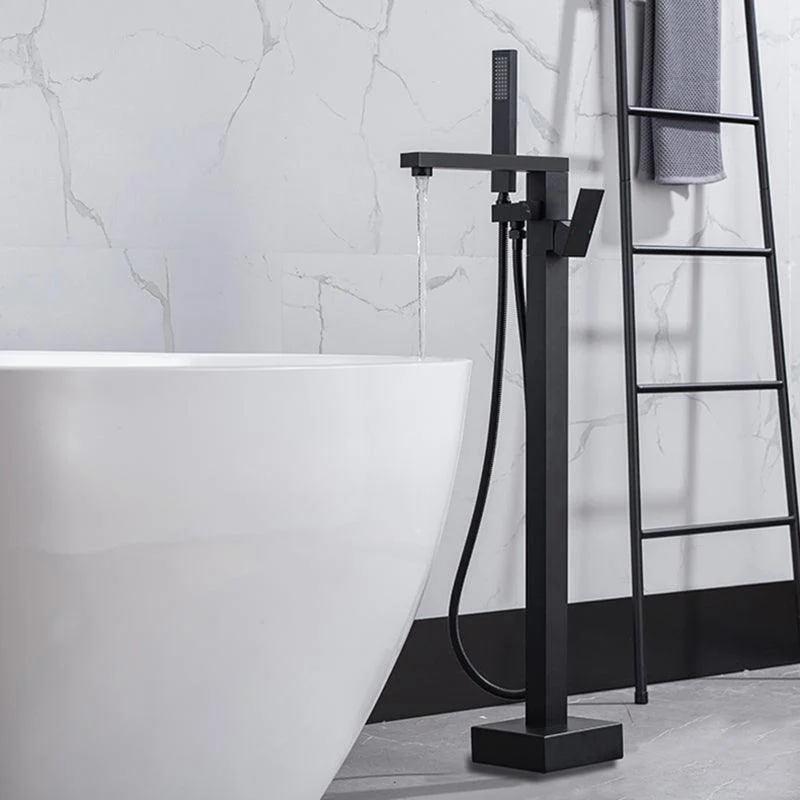 Traditional Floor Mounted Metal Freestanding Tub Filler Swivel Tub Filler Trim -Bathlova