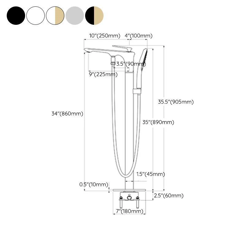 Traditional Floor Mounted Metal Freestanding Tub Filler Swivel Tub Filler Trim -Bathlova