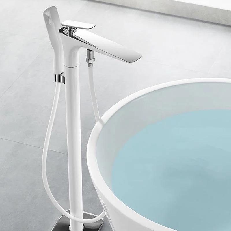 Traditional Floor Mounted Metal Freestanding Tub Filler Swivel Tub Filler Trim -Bathlova