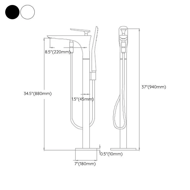 Traditional Floor Mounted Metal Freestanding Tub Filler Swivel Tub Filler Trim -Bathlova