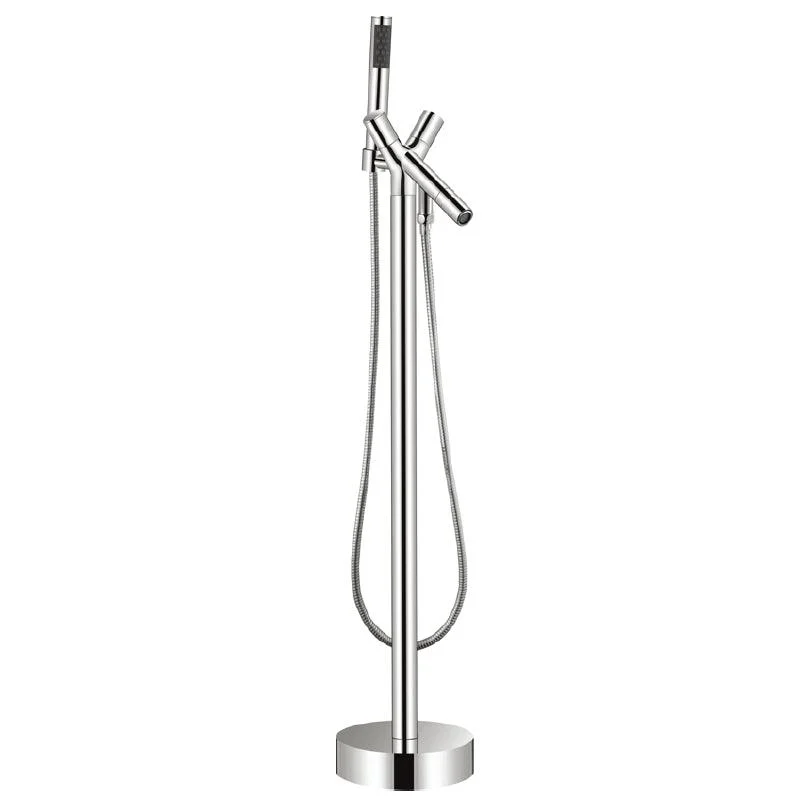 Traditional Floor Mounted Metal Freestanding Tub Filler Swivel Tub Filler Trim -Bathlova