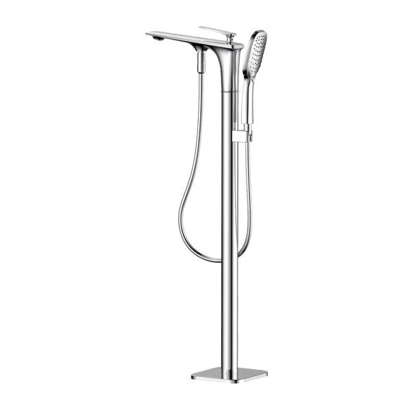 Traditional Floor Mounted Metal Freestanding Tub Filler Swivel Tub Filler Trim -Bathlova