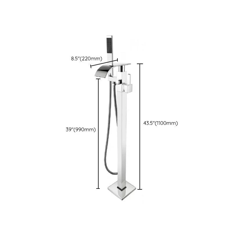 Traditional Floor Mounted Swivel Freestanding Tub Filler Metal Freestanding Tap -Bathlova