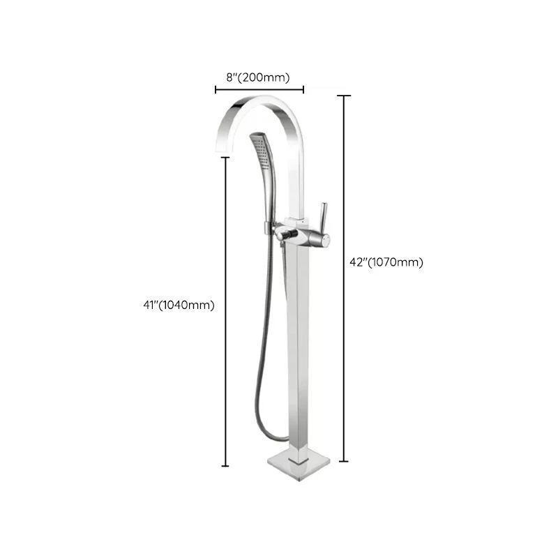 Traditional Floor Mounted Swivel Freestanding Tub Filler Metal Freestanding Tap -Bathlova