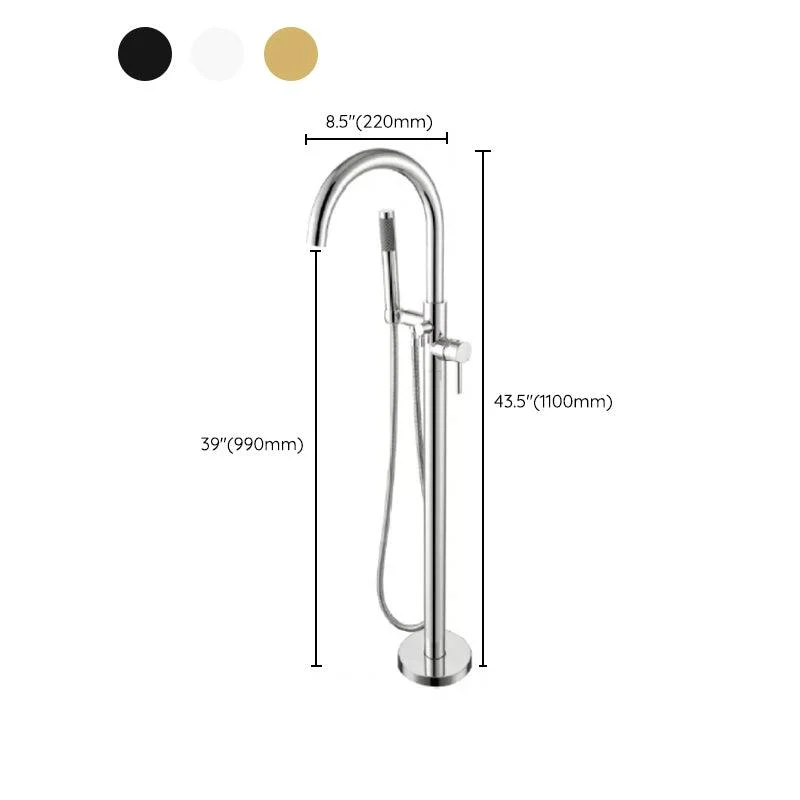 Traditional Floor Mounted Swivel Freestanding Tub Filler Metal Freestanding Tap -Bathlova