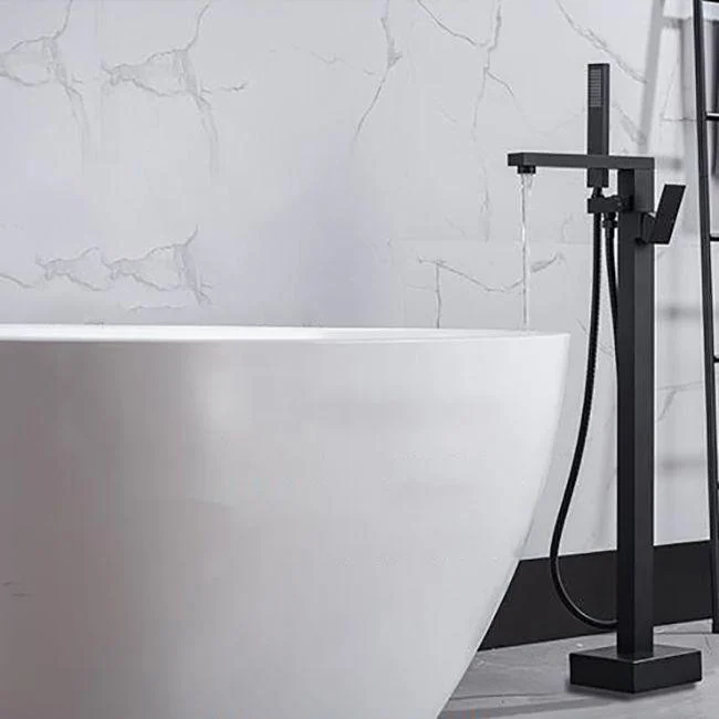 Traditional Floor Mounted Swivel Freestanding Tub Filler Metal Freestanding Tap -Bathlova