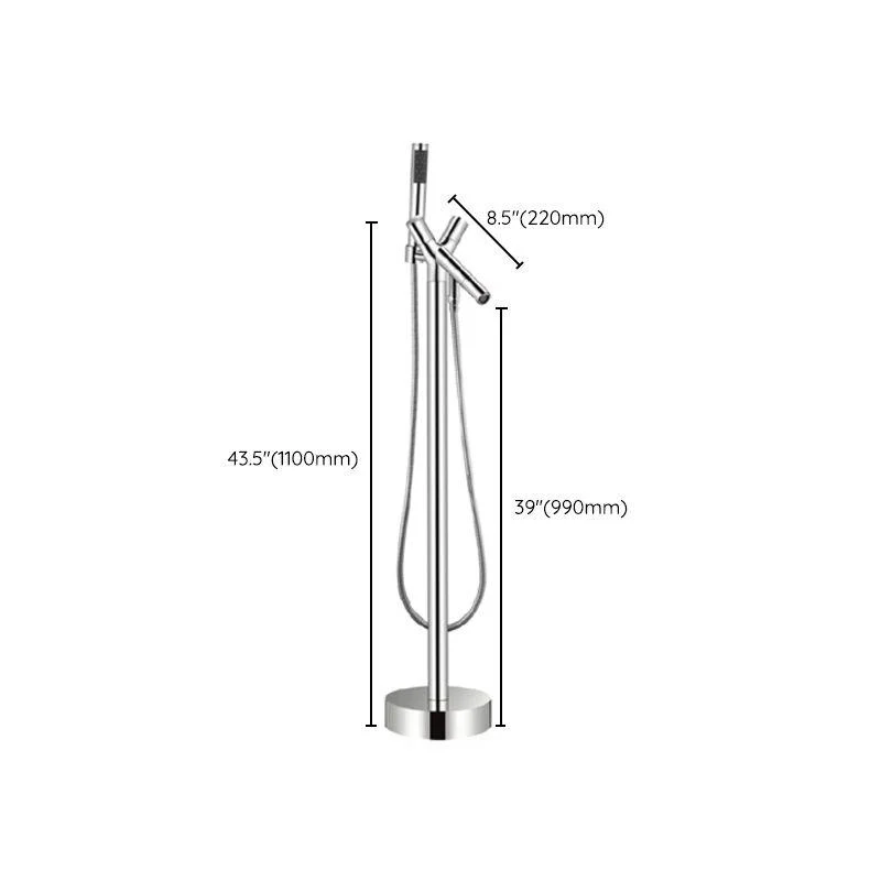 Traditional Floor Mounted Swivel Freestanding Tub Filler Metal Freestanding Tap -Bathlova