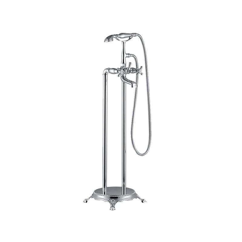 Traditional Floor Mounted Swivel Freestanding Tub Filler Metal Freestanding Tap -Bathlova