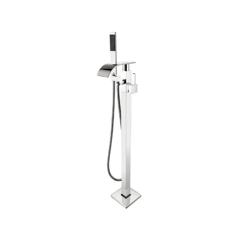 Traditional Floor Mounted Swivel Freestanding Tub Filler Metal Freestanding Tap -Bathlova