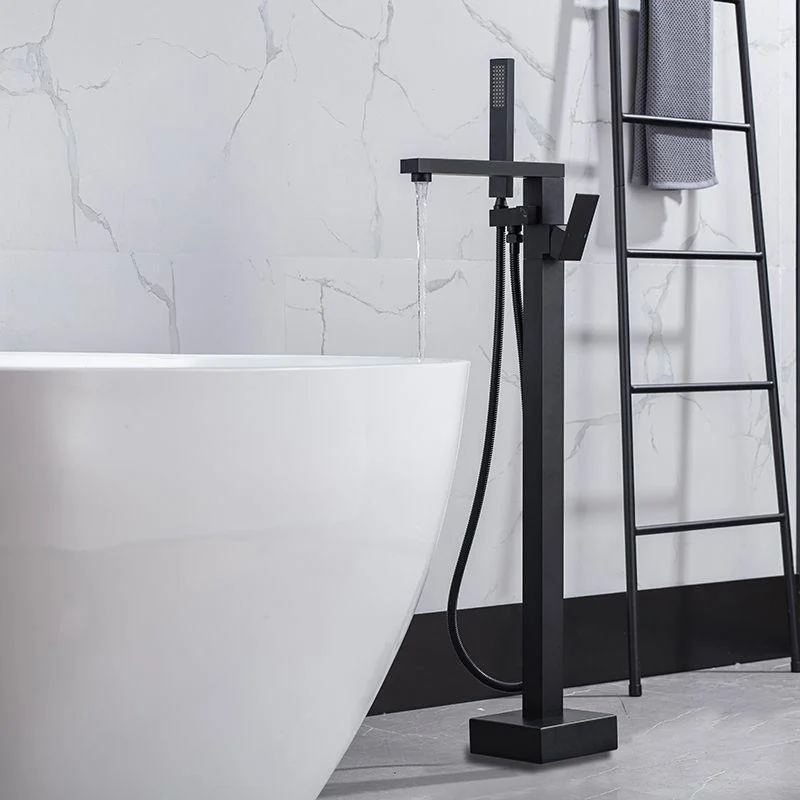 Traditional Floor Mounted Swivel Freestanding Tub Filler Metal Freestanding Tap -Bathlova