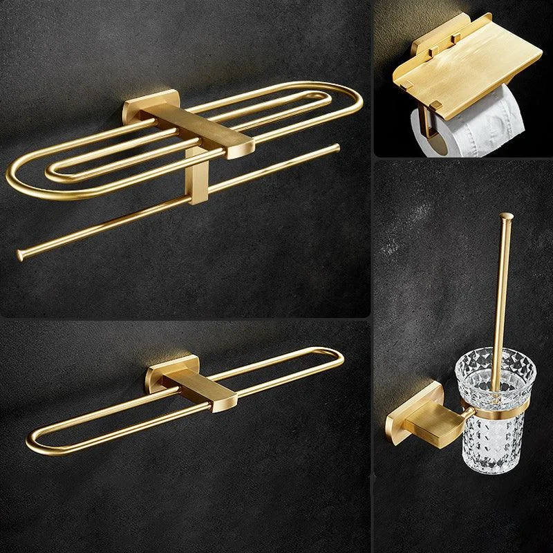 Traditional Golden Bath Hardware Set Brass Bathroom Accessory Kit -Bathlova