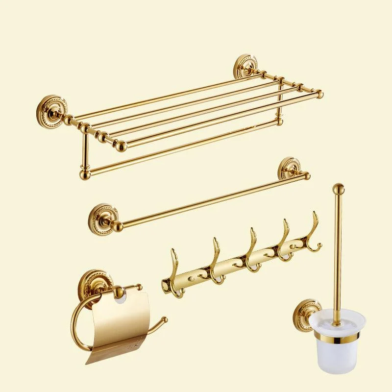 Traditional Golden Bath Hardware Set Copper Bathroom Accessory Kit -Bathlova