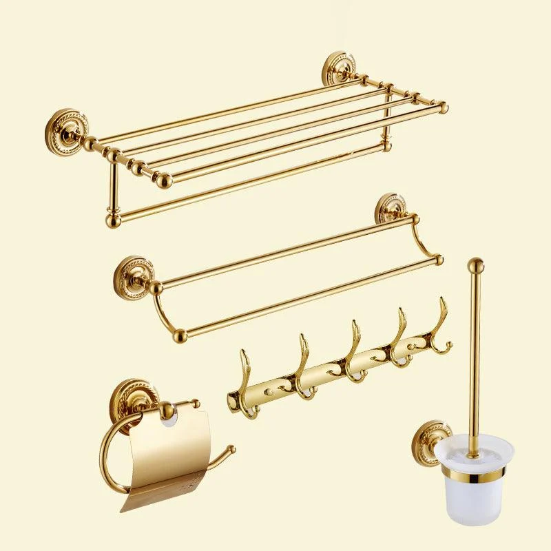 Traditional Golden Bath Hardware Set Copper Bathroom Accessory Kit -Bathlova