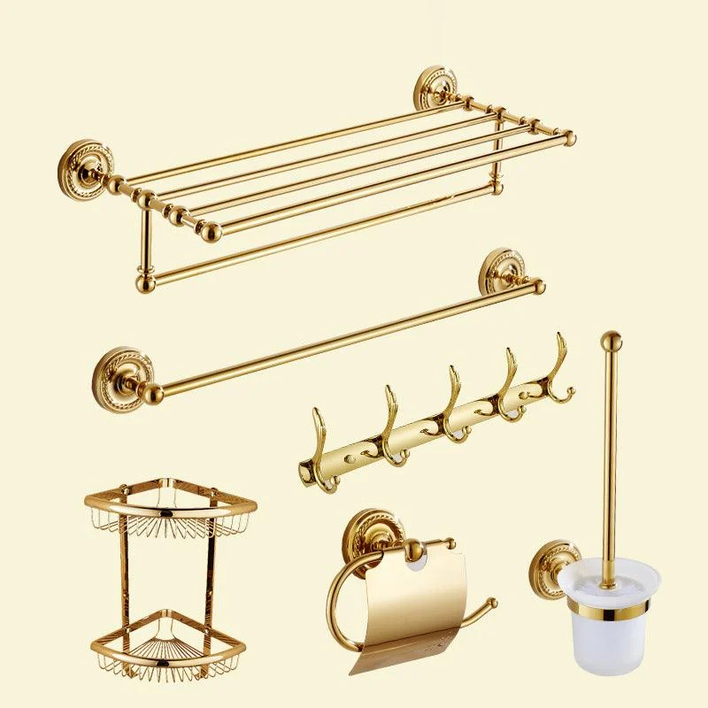 Traditional Golden Bath Hardware Set Copper Bathroom Accessory Kit -Bathlova