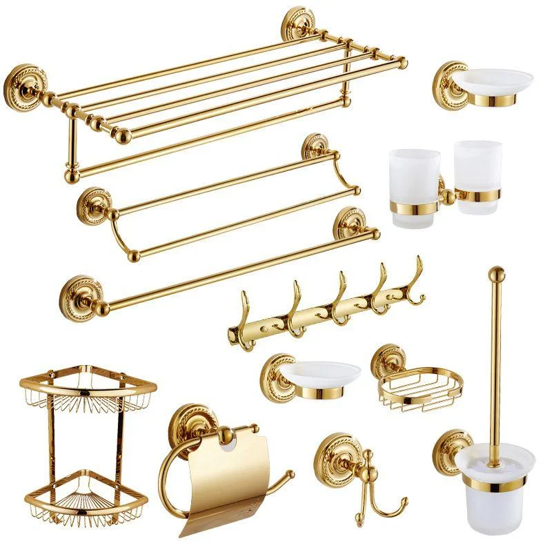 Traditional Golden Bath Hardware Set Copper Bathroom Accessory Kit -Bathlova