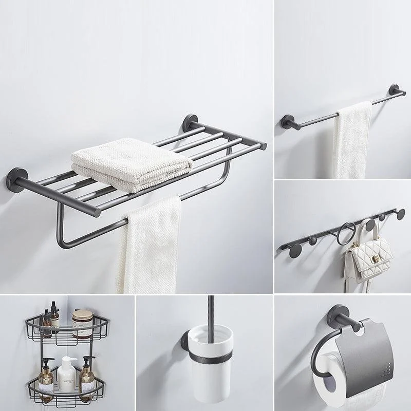 Traditional Gray Brass Bath Hardware Set Towel Bar Bathroom Hardware Set -Bathlova