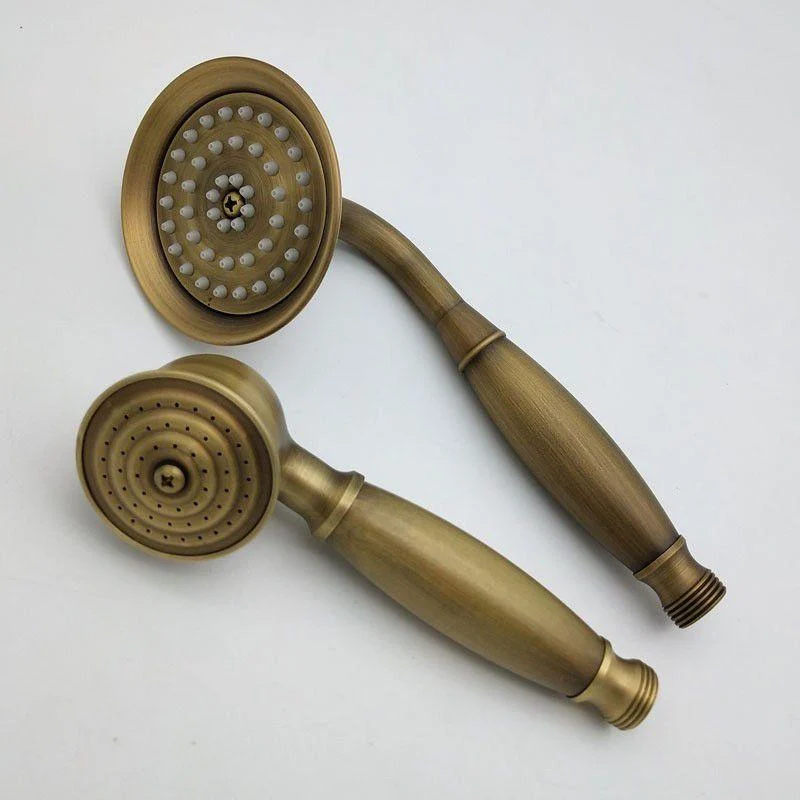 Traditional Handheld Shower Head with Hose Polished Brass Wall-Mount Showerhead -Bathlova