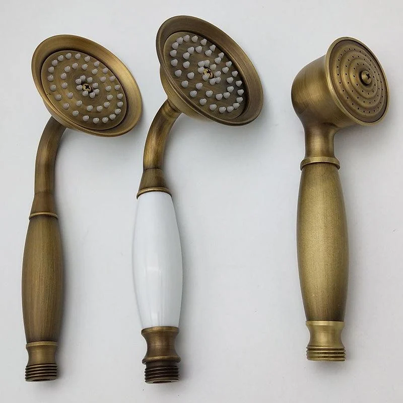 Traditional Handheld Shower Head with Hose Polished Brass Wall-Mount Showerhead -Bathlova