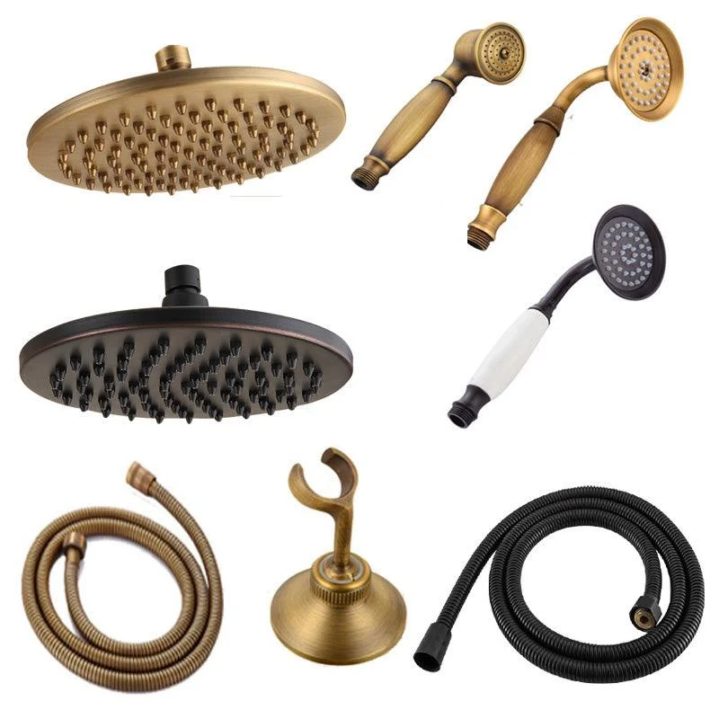 Traditional Handheld Shower Head with Hose Polished Brass Wall-Mount Showerhead -Bathlova