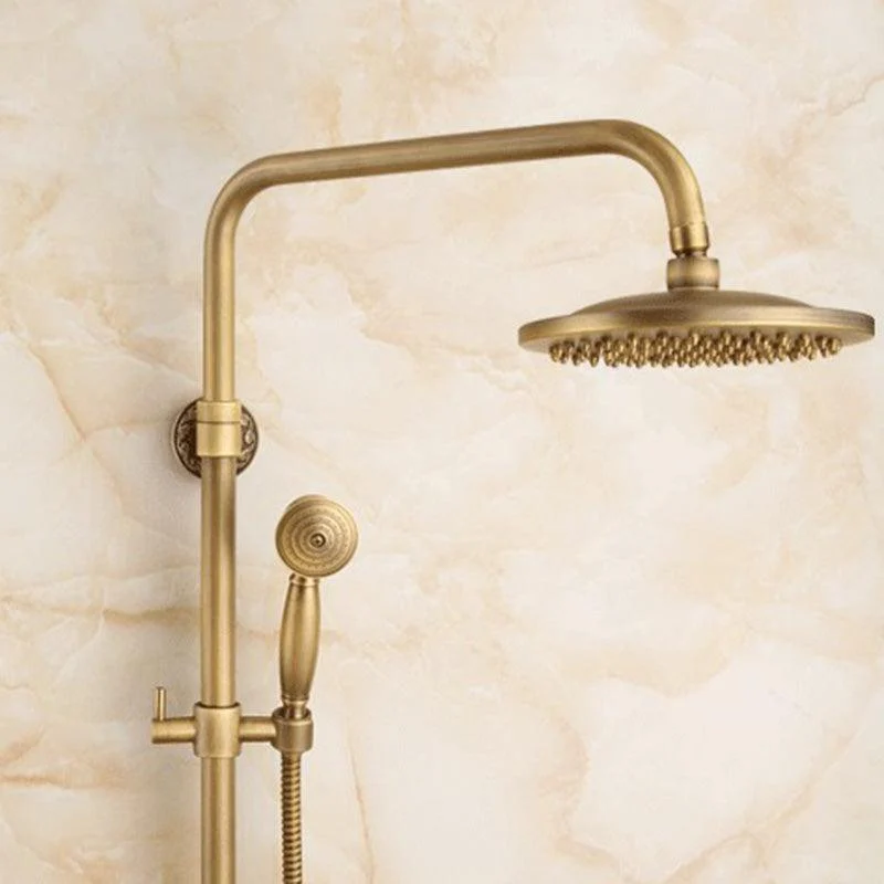 Traditional Handheld Shower Head with Hose Polished Brass Wall-Mount Showerhead -Bathlova