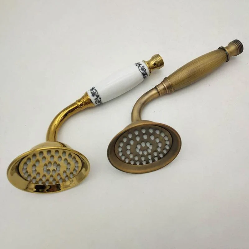 Traditional Handheld Shower Head with Hose Polished Brass Wall-Mount Showerhead -Bathlova