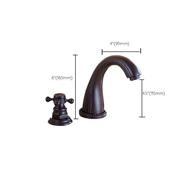 Traditional Roman Tub Tap Set Copper Deck Mounted Triple Handle Roman Bathtub Tap -Bathlova