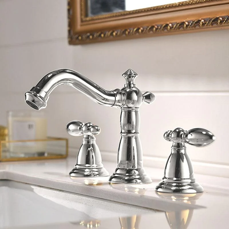 Traditional Roman Tub Tap Set Copper Fixed Deck-Mount with Handles -Bathlova