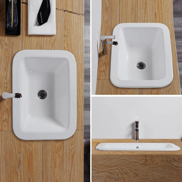 Traditional Square Wash Stand Ceramic Metal Undermount Bathroom Sink -Bathlova