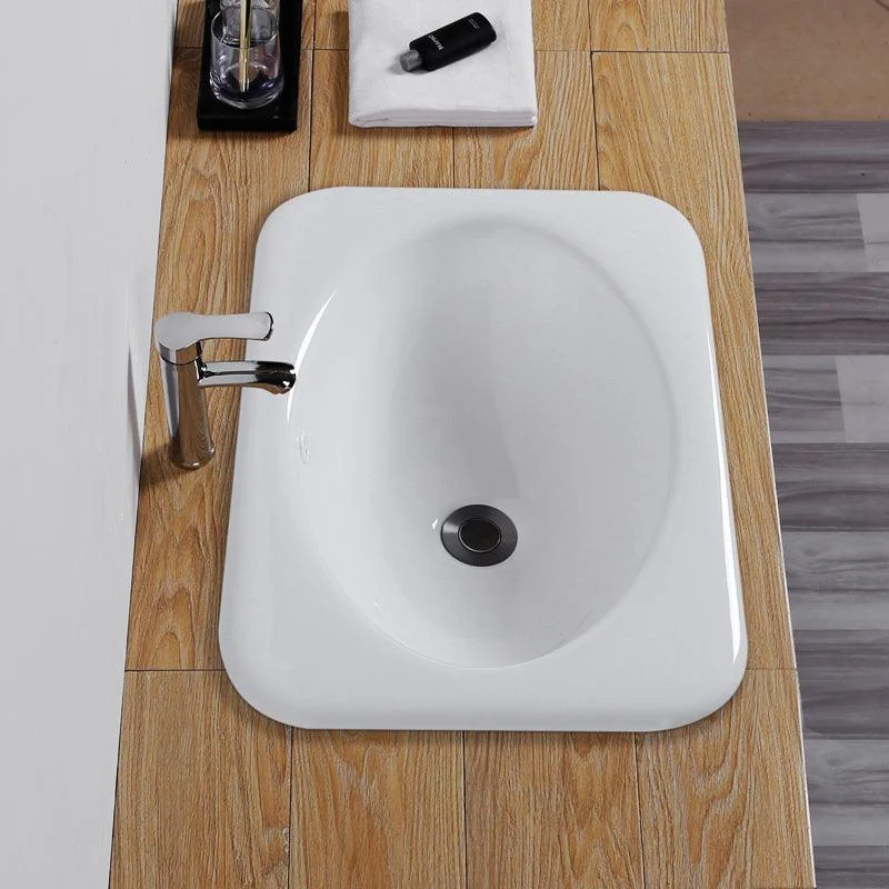 Traditional Square Wash Stand Ceramic Metal Undermount Bathroom Sink -Bathlova