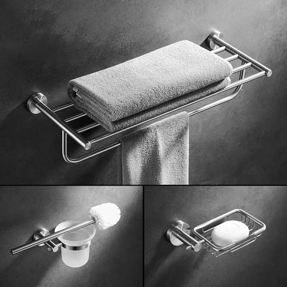 Traditional Stainless Steel Bath Hardware Set Bathroom Accessory Kit -Bathlova