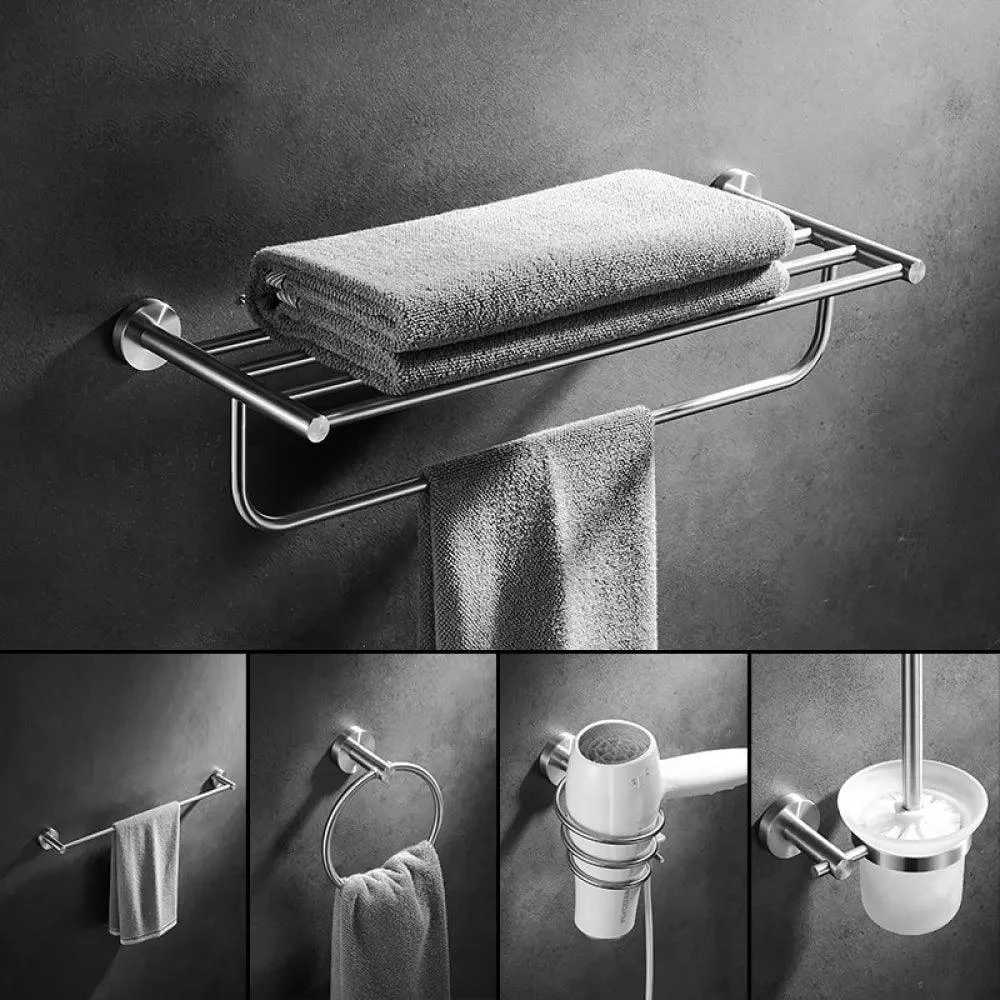 Traditional Stainless Steel Bath Hardware Set Bathroom Accessory Kit -Bathlova