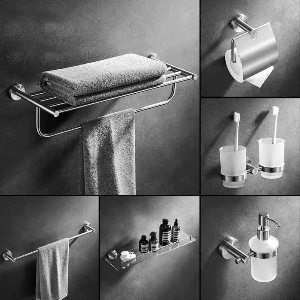 Traditional Stainless Steel Bath Hardware Set Bathroom Accessory Kit -Bathlova