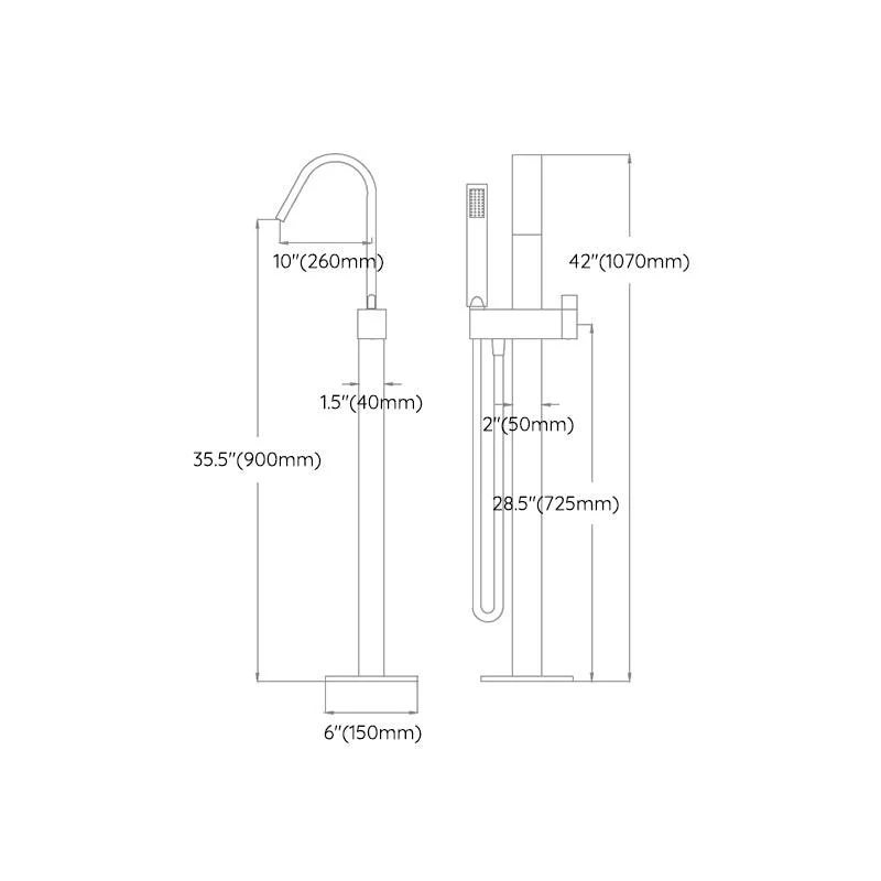 Traditional Style Freestanding Tap Copper Floor Mount Freestanding Tap -Bathlova